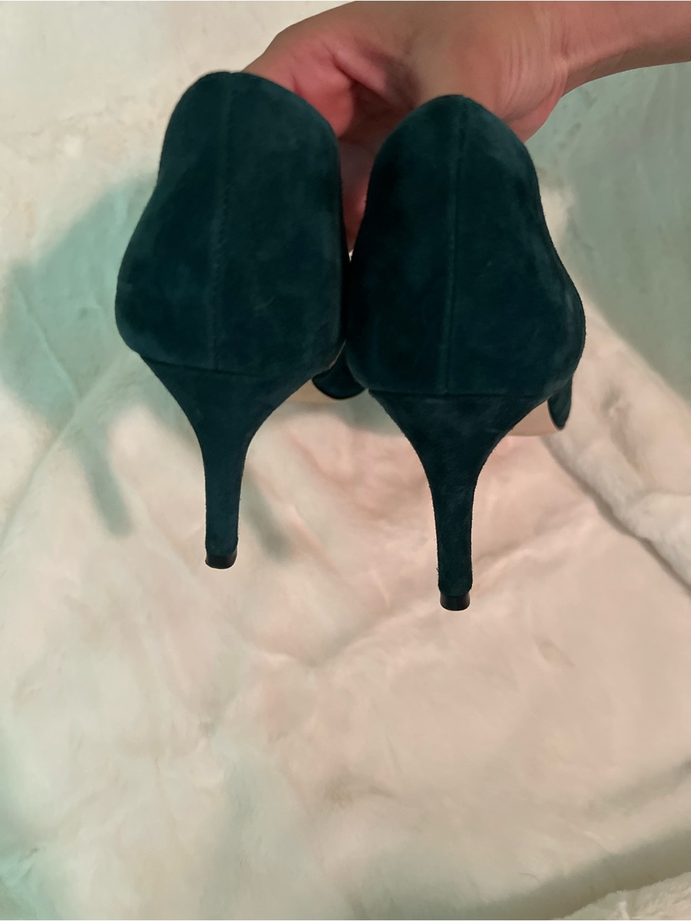Banana Republic Dark Green Suede Pointed-Toe Pumps - Picture 3 of 4
